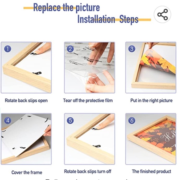 Farmhouse Wall Sign 12 Interchangeable Pictures Art 13x17'' Rustic Picture Frame - Picture 6 of 8